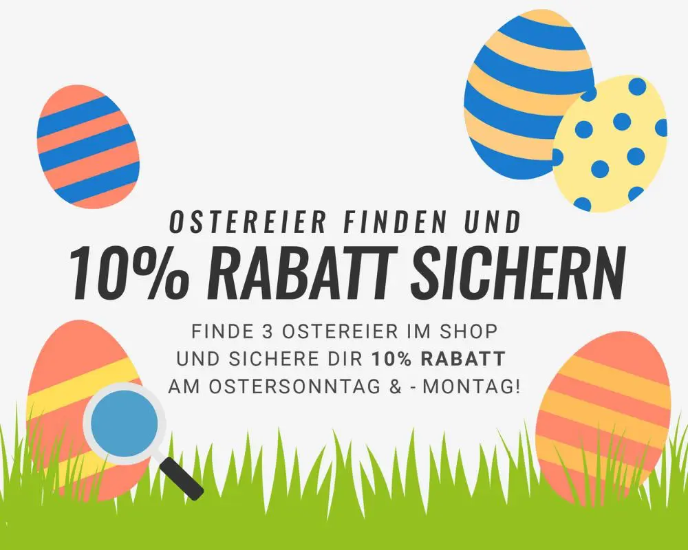 Sichere Dir 10% Rabatt bei der Ostereiersuche