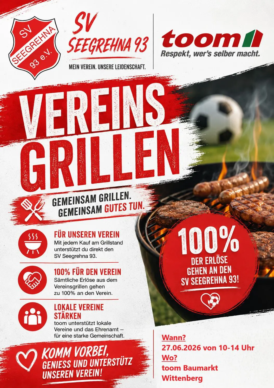 Vereinsgrillen beim toom Baumarkt – Kommt vorbei!