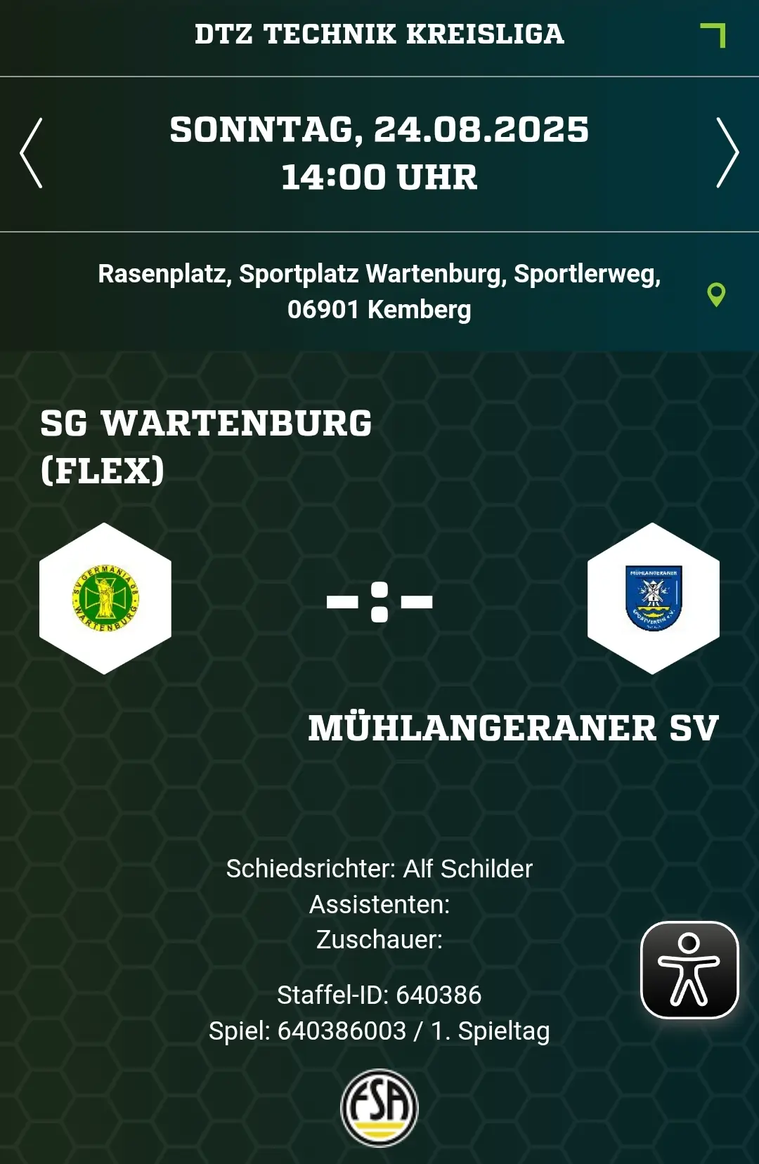 Spielinformation SG Wartenburg vs Mühlanger SV